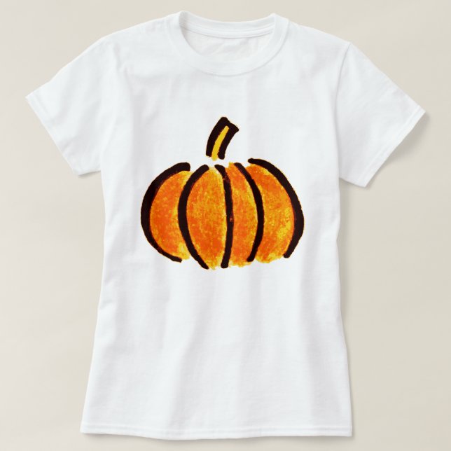 T-shirt Dessin au crayon Citrouille d'Halloween, Citrouill (Design devant)