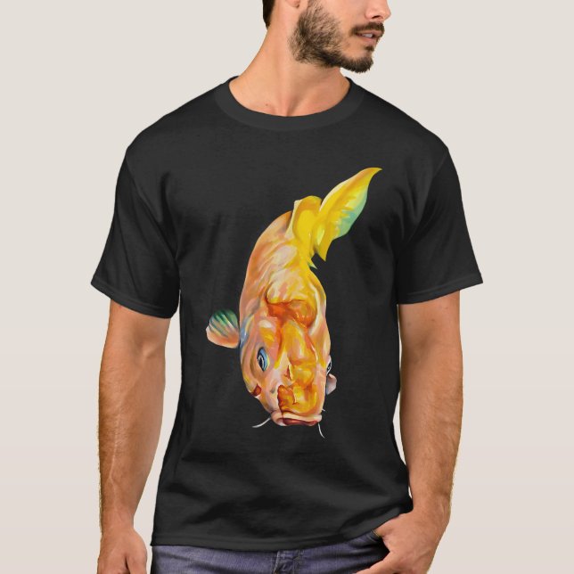 T-shirt Dessin au marqueur d'un poisson koï à la surface d (Devant)
