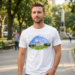 T-shirt Dessin au pastel du Capitole des États-Unis