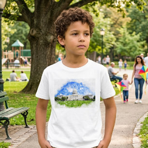 T-shirt Dessin au pastel du Capitole des États-Unis