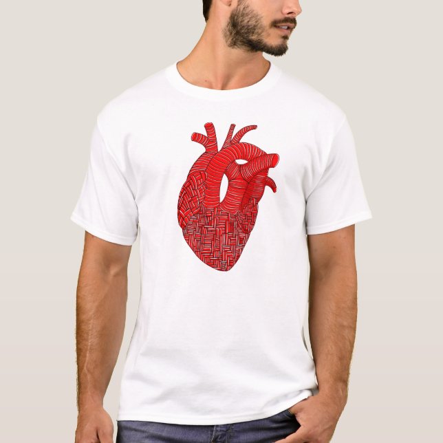T-shirt Dessin au trait anatomique du cœur abstrait (Devant)