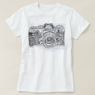 T-shirt Dessin au trait appareil-photo