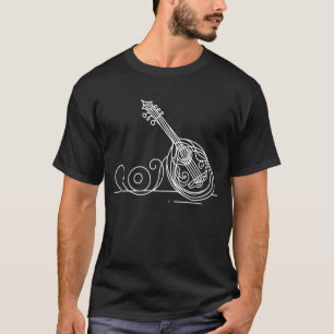 T-shirt Dessin au trait de bouzouki Instrument de musique