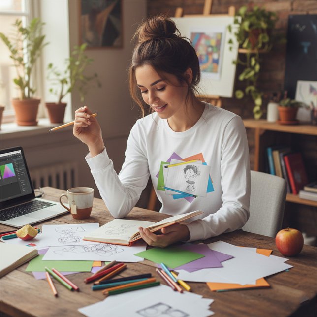 T-shirt Dessin avec crayons colorés (Créateur téléchargé)