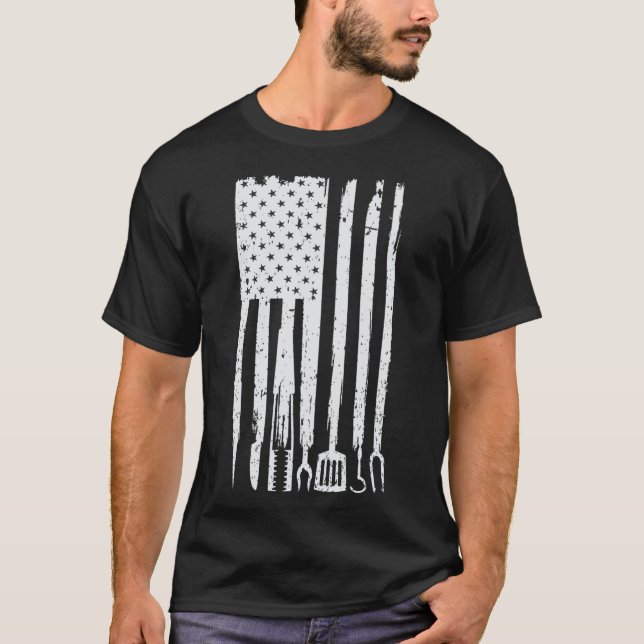 T-shirt Dessin BBQ drôle ! Pour les fans de fumer  (Devant)