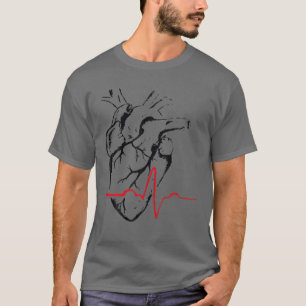 T-shirt Dessin cardiaque anatomique ECG