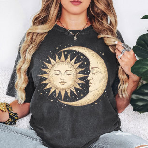T-shirt Dessin céleste vintage Soleil et Lune