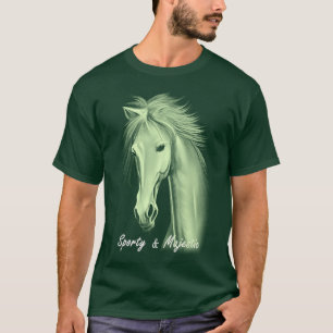 T-shirt Dessin Cheval sportif et majestueux monochrome
