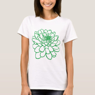 T-shirt Dessin Chrysanthemum - Vert herbe