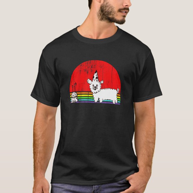 T-shirt Dessin d'anniversaire de caniche (Devant)