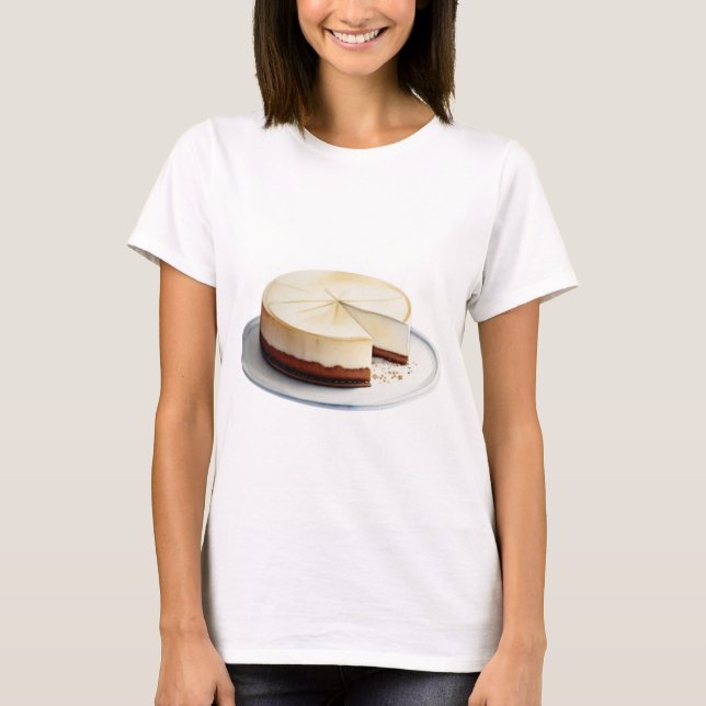 T-shirt Dessin d'aquarelle d'un gâteau au fromage (Devant)