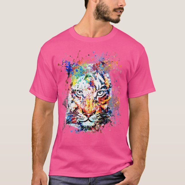 T-shirt Dessin d'aquarelle magique Tiger (Devant)