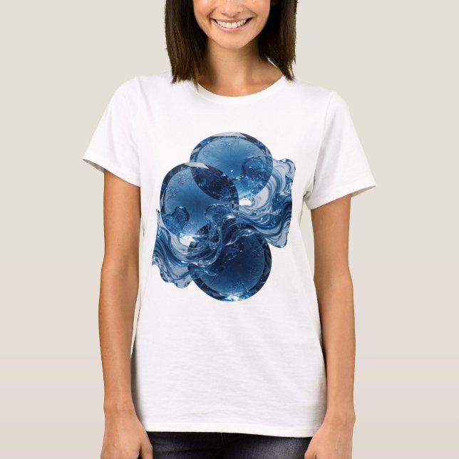 T-shirt Dessin d'art abstrait en argent propre (Devant)