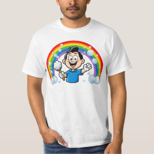 T-shirt Dessin d'art de mascotte de nettoyage mignon arc-e