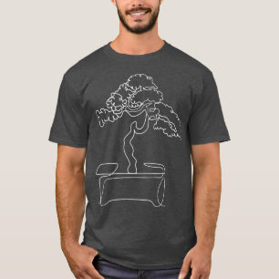 T-shirt Dessin d'art en ligne Zen de Bonsai Motif tiré à l