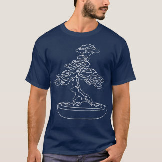 T-shirt Dessin d'art en ligne Zen de Bonsai Motif tiré à l