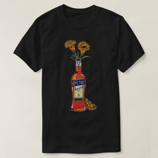 T-shirt Dessin d'art Peinture Aperol (Design devant)
