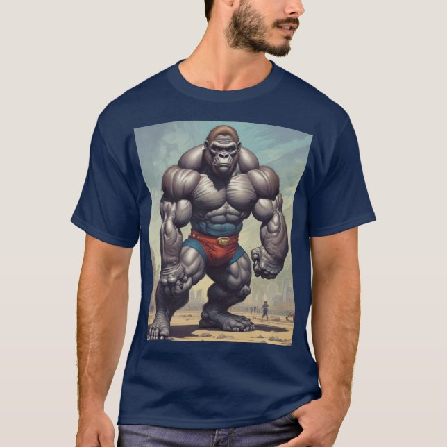 T-shirt Dessin d'art pop de Gorilla Bodybuilder (Devant)