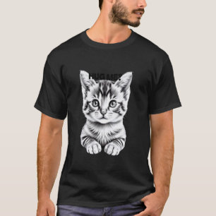 T-shirt Dessin d'art réaliste de chaton noir et blanc