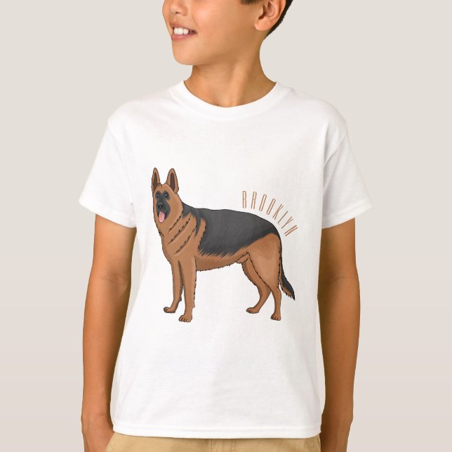 T-shirt dessin de berger allemand (Devant)