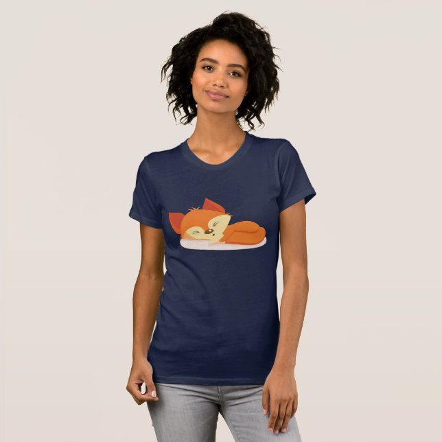 T-shirt Dessin de caricature orange mignon d'un Dormir de  (Devant entier)