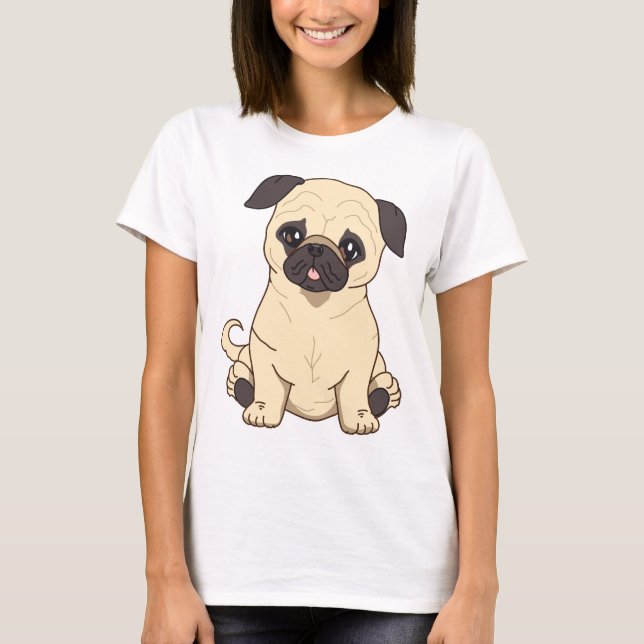 T-shirt Dessin de carlin par l'édition limitée de Pablo (Devant)