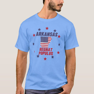 T-shirt Dessin de carte de drapeau de devise d'État Arkans