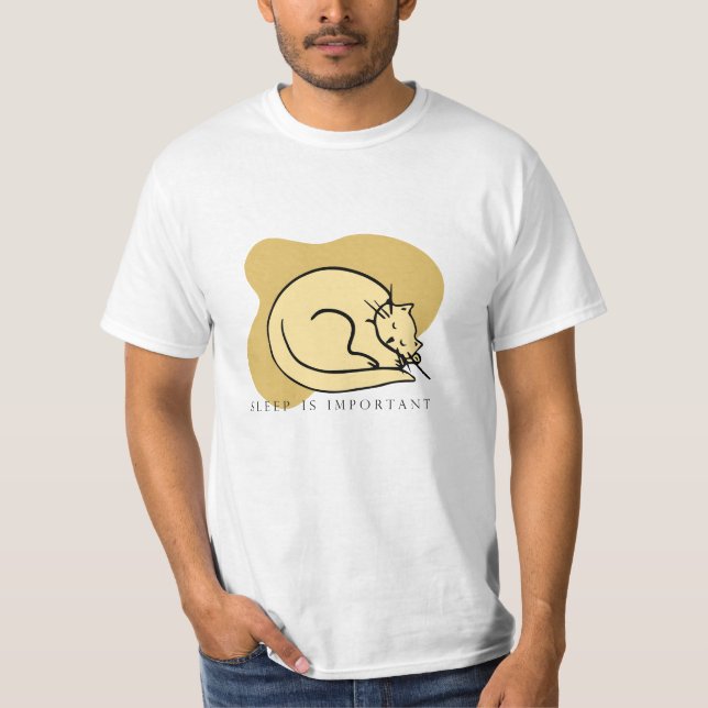 T-shirt Dessin de chat Dormir Tee - Relaxant animal de com (Devant)