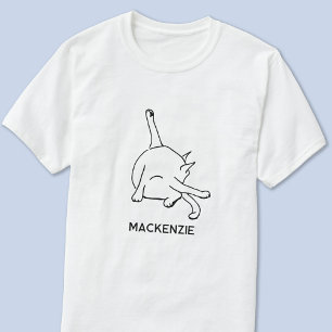 T-shirt Dessin de chat humoristique avec nom personnalisé