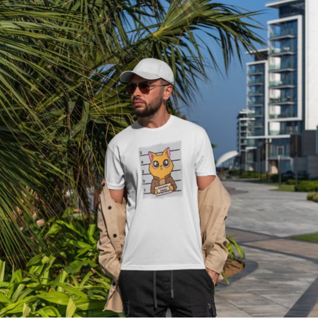 T-shirt Dessin de chat Mugshot (Créateur téléchargé)