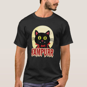 T-shirt Dessin de chat noir Vampire Vampurr Halloween drôl