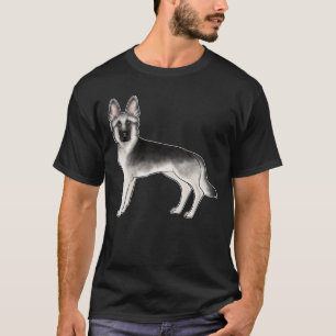 T-shirt Dessin de Chien de Bande Dessinée Berger Allemand 