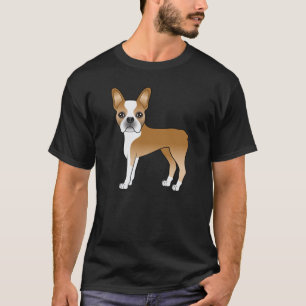 T-shirt Dessin de chien de dessin animé mignon Boston Terr