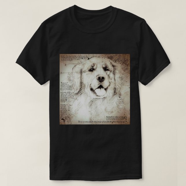T-shirt Dessin de chien Leonardo da Vinci Art classique Ho (Design devant)