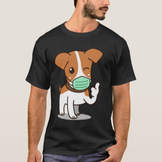 T-shirt Dessin de chien portant un masque