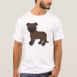 T-shirt Dessin de chien Staffordshire Bull Terrier bringé