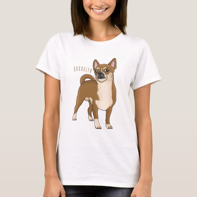 T-shirt Dessin de Chihuahua pour chien (Devant)