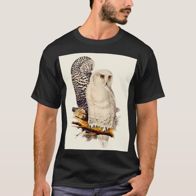 T-shirt Dessin de Chouette neige vintage (Devant)