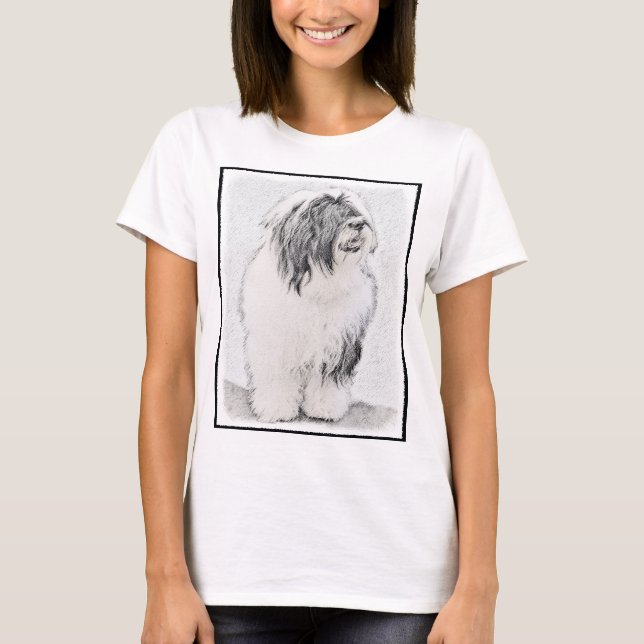 T-shirt Dessin de collie à oreilles - Joli art original de (Devant)
