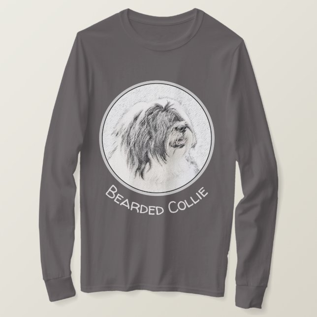 T-shirt Dessin de collie à oreilles - Joli art original de (Design devant)