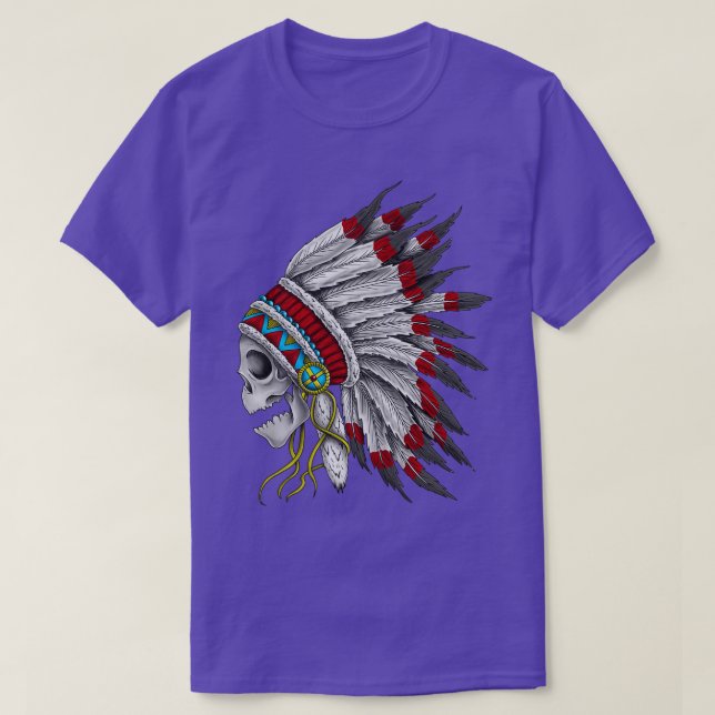T-shirt dessin de crâne amérindien (Design devant)