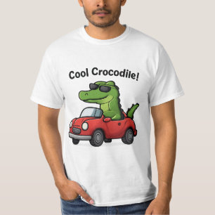 T-shirt Dessin de crocodile cool dans les lunettes de sole