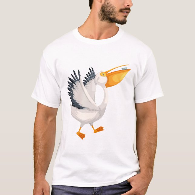 T-shirt Dessin de Cute pélican (Devant)