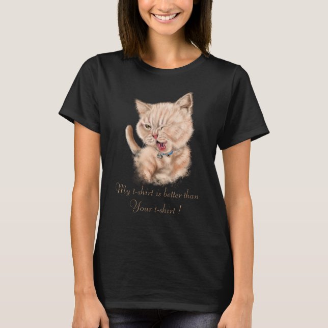 T-shirt Dessin de dessin de dessin de Kitty Funny - Ajoute (Devant)