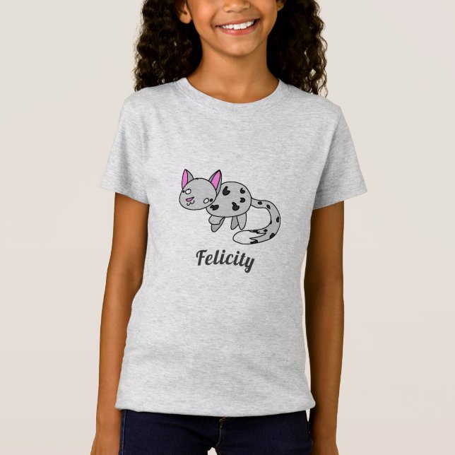 T-Shirt Dessin de dessin de Lepord à neige gris clair (Devant)