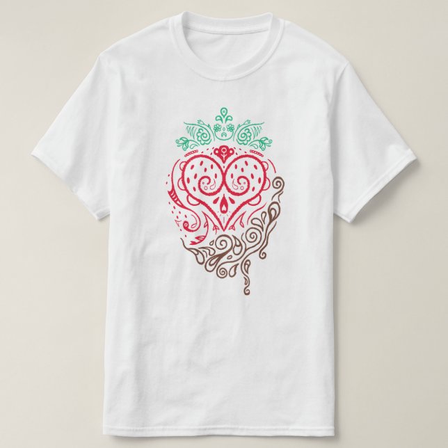 T-shirt dessin de doodé de fraise chocolat (Design devant)