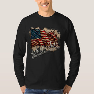 T-shirt Dessin de drapeau américain vintage pour le 4 juil