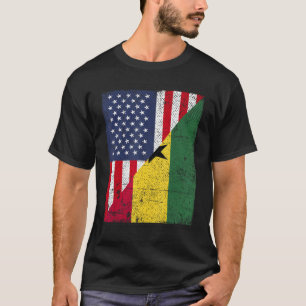 T-shirt Dessin de drapeau de pays  moitié USA moitié Ghana