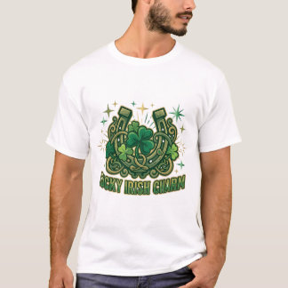 T-shirt Dessin de fer à cheval Chanceux Charme Irlandais
