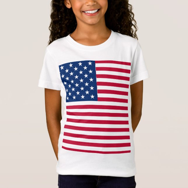 T-Shirt Dessin de fierté de drapeau américain USA (Devant)